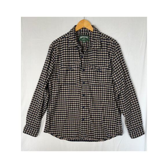 American Eagle Check Plaid Flannel Shirt Mens Large Navy Blue Gorpcore Grunge - Picture 2 of 13